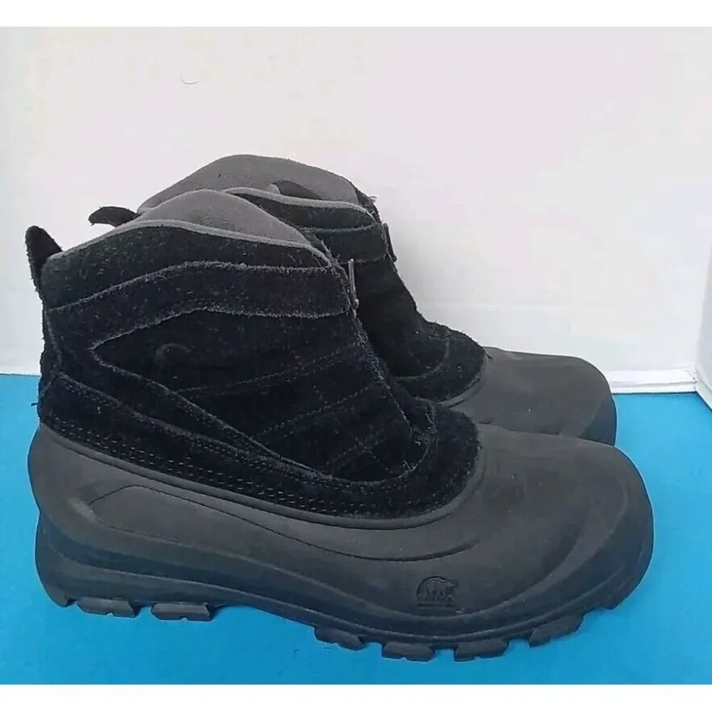 Winter Snow‎ Boots Waterproof Insulated Zip-Up Ankle Boots Black Outdoor Hiking